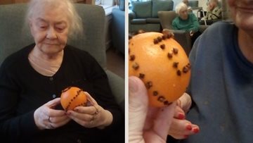 Residents enjoy Christmas crafts at Dukinfield care home